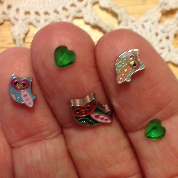 Owl Floating Charm Locket with floating owl charms, NWOT - Picture 2 of 2